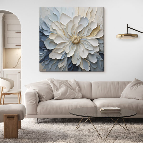 White and blue flower