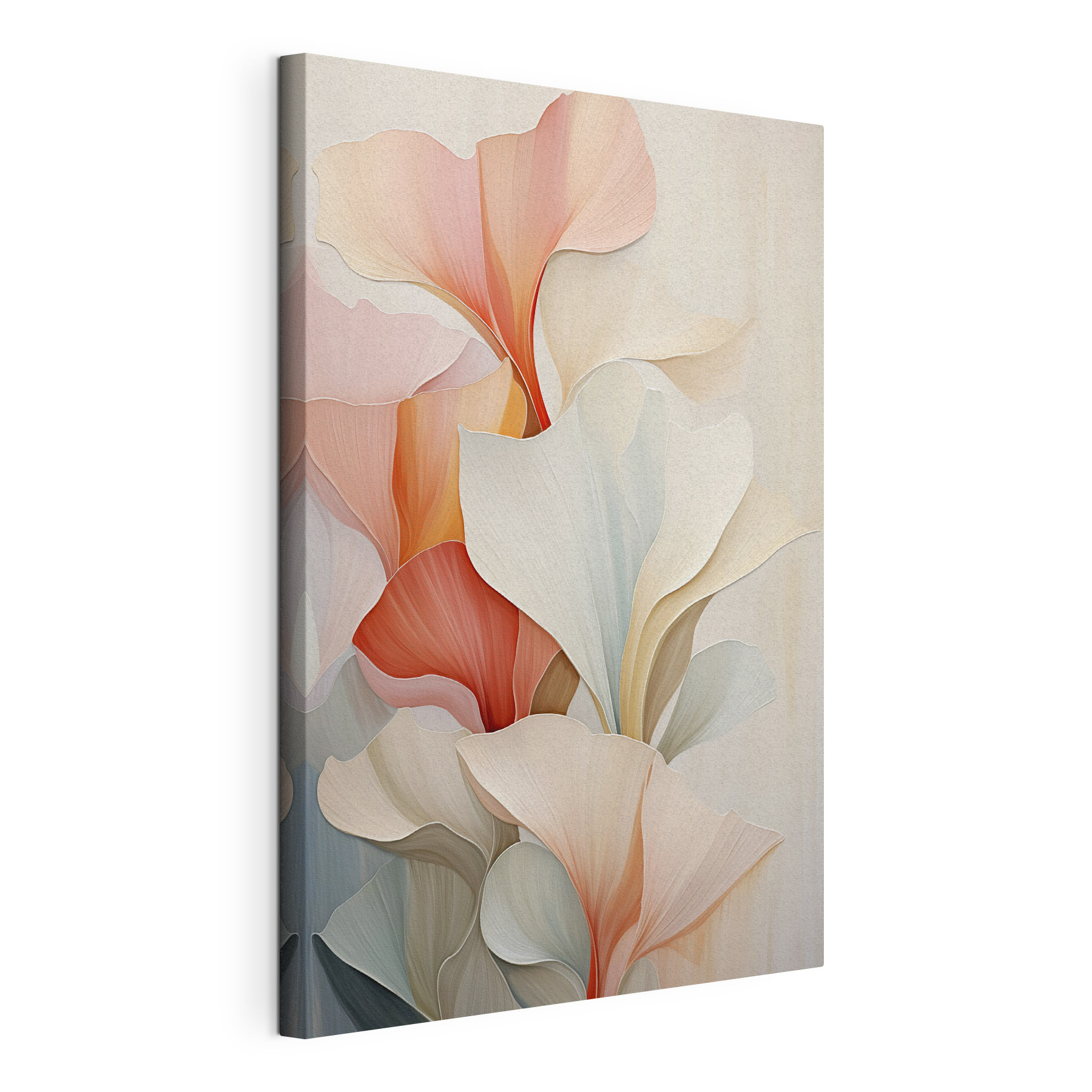 Delicate pastel leaves in soft hues