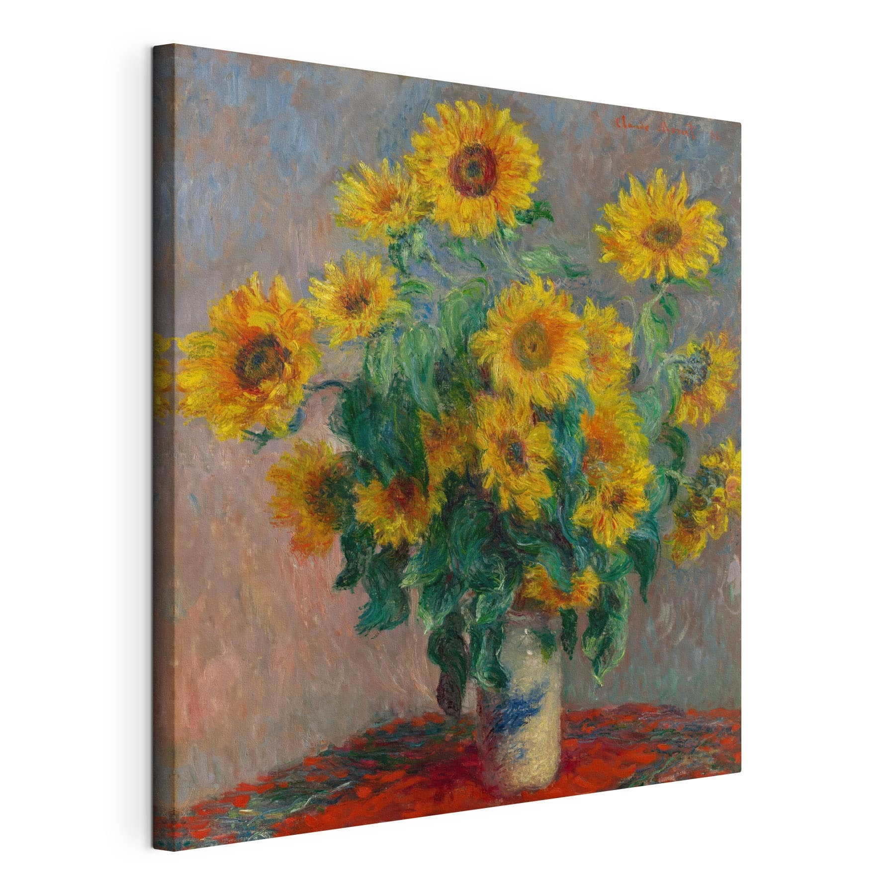 Painting of sunflowers in a vase Painting of sunflowers in a vase
