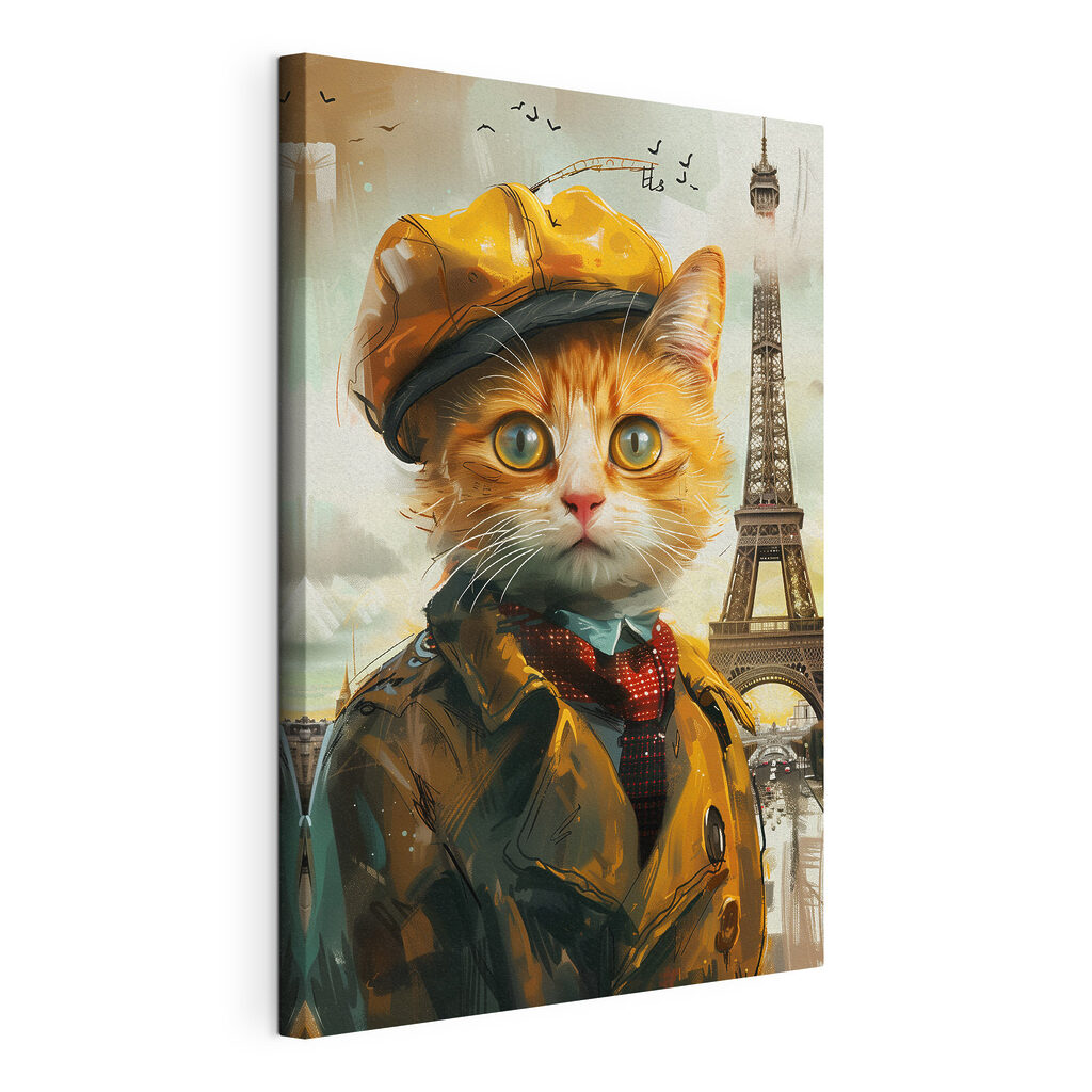 A cat in a coat and hat A cat in a coat and hat