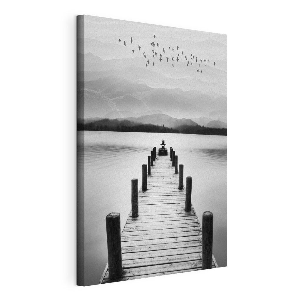 A dock on a lake A dock on a lake