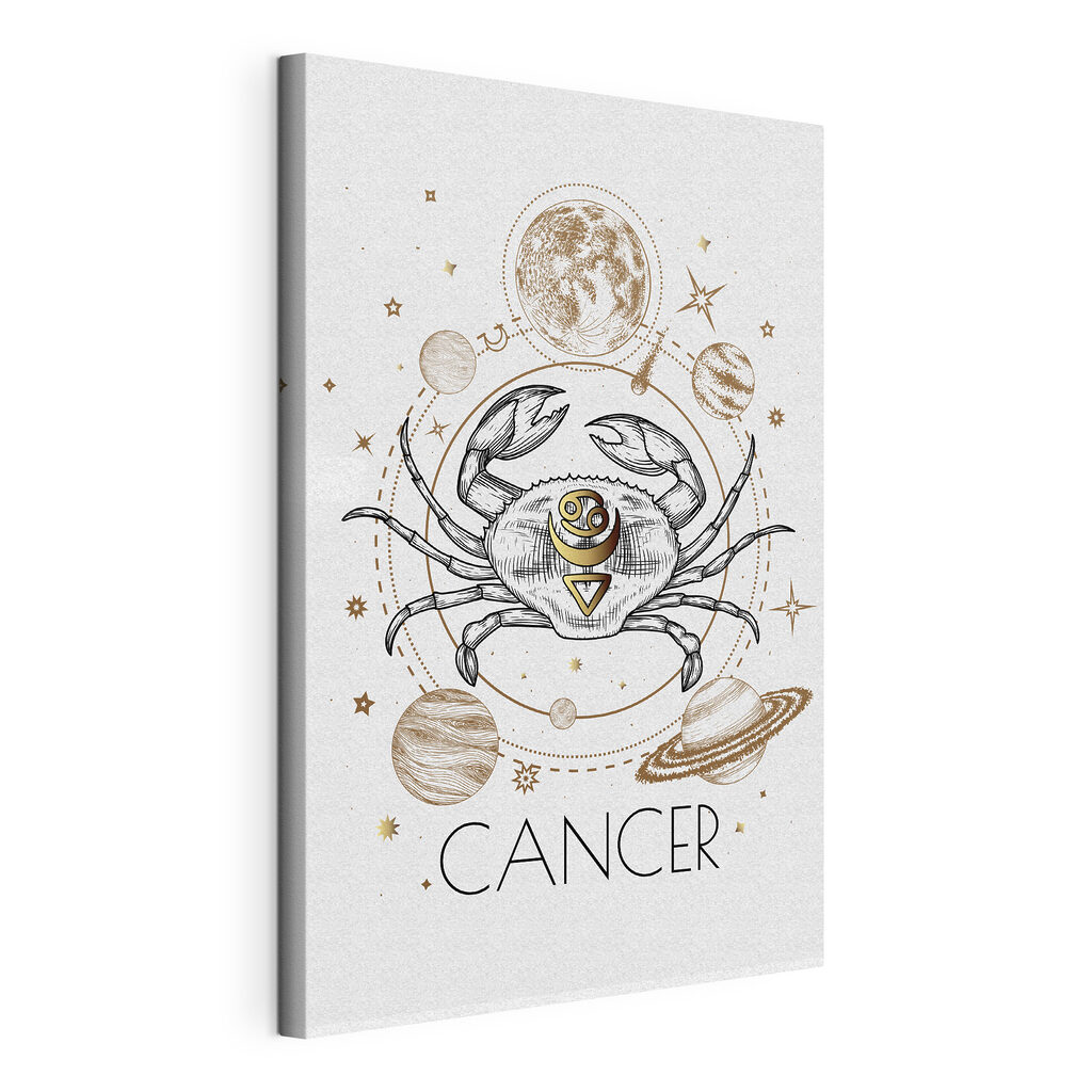 A cancer zodiac sign with planets and stars A cancer zodiac sign with planets and stars