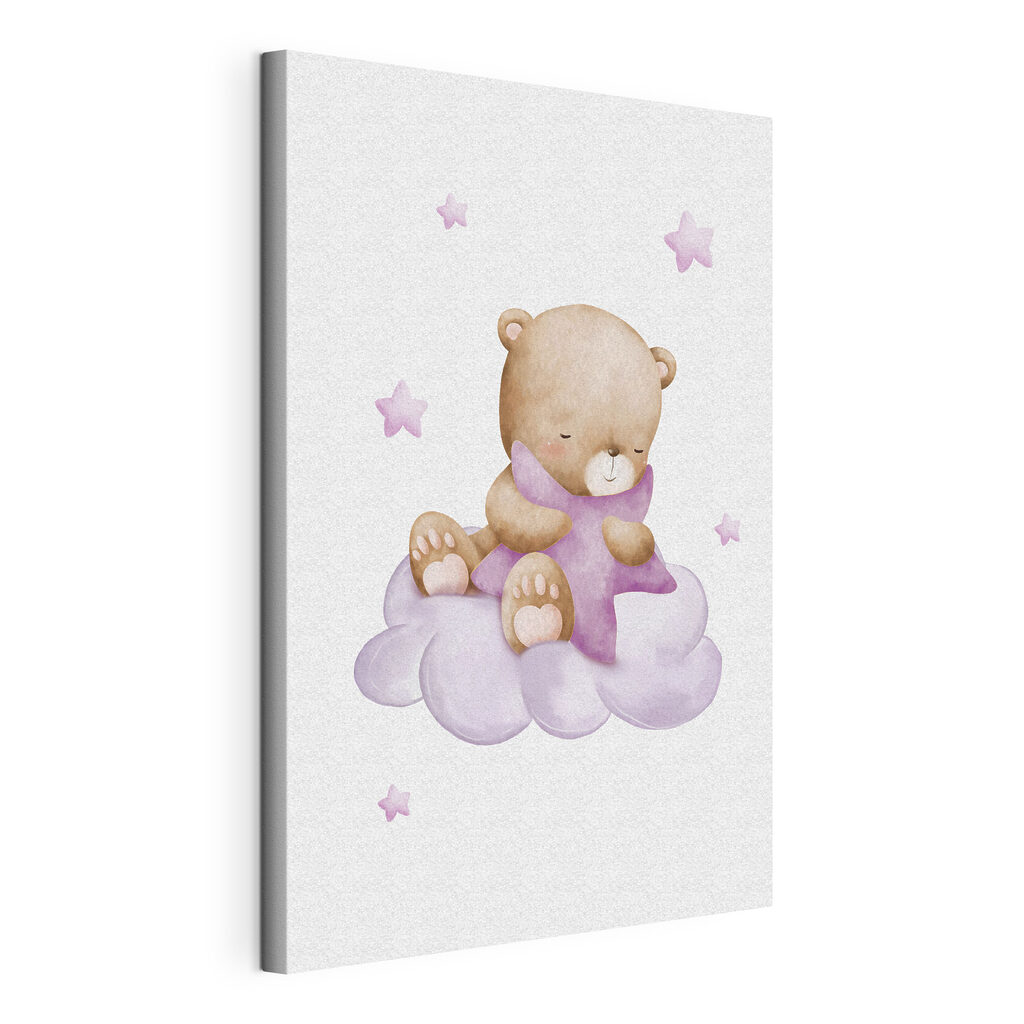 A teddy bear sitting on a cloud