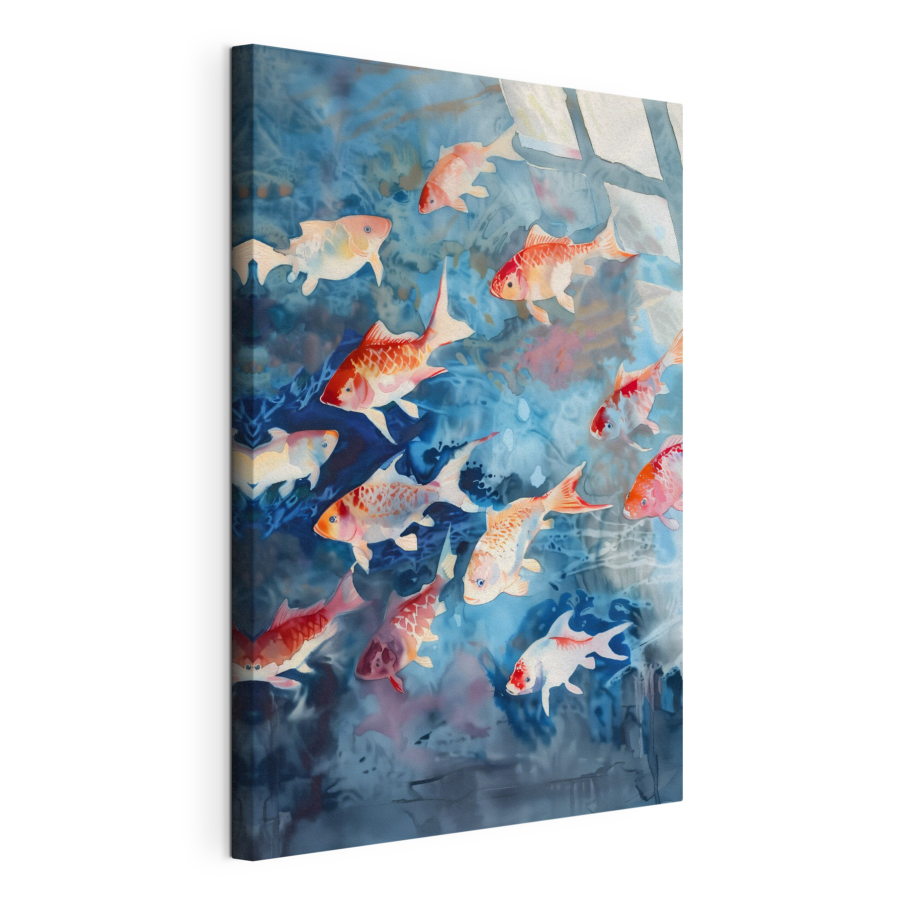 A group of fish swimming in water A group of fish swimming in water