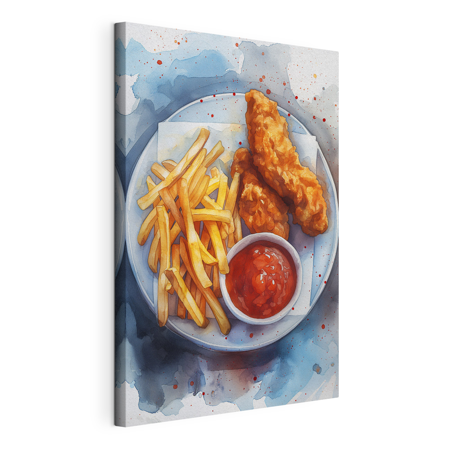 Plate of chicken strips and fries