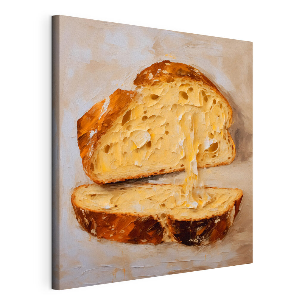 Piece of bread with holes in it