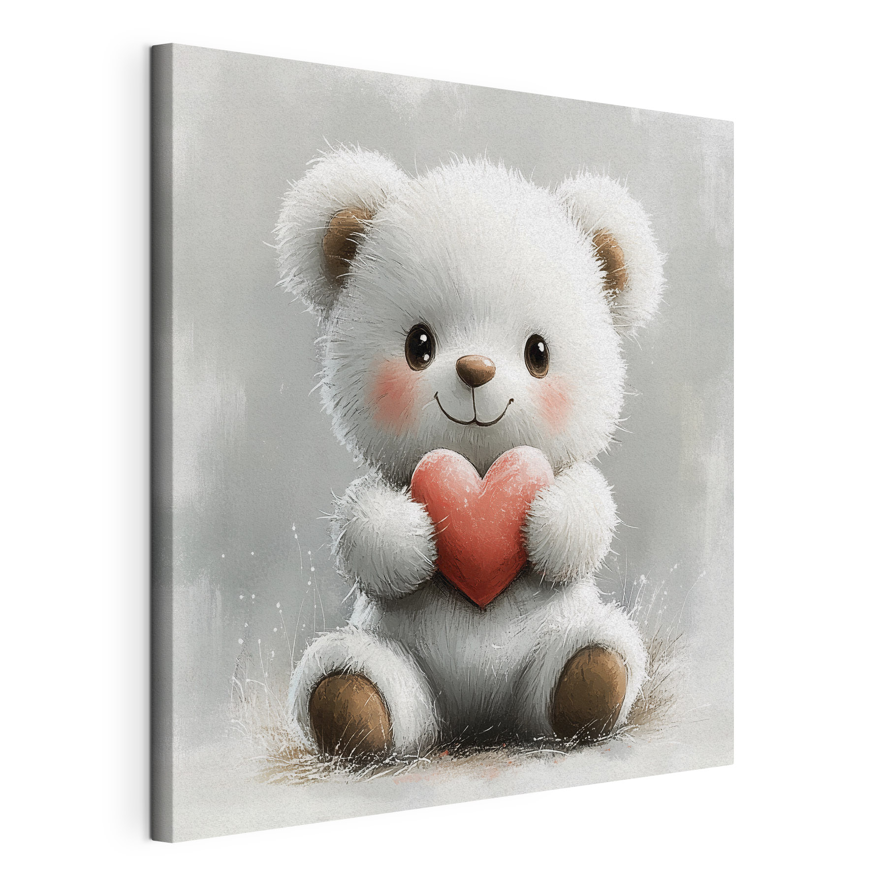 White teddy bear holding a heart White teddy bear holding a heart
