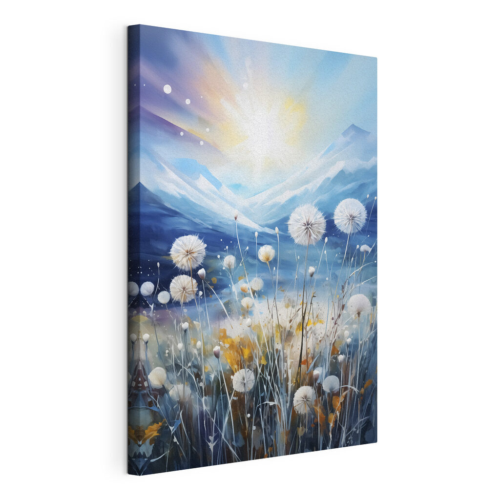 Painting of a field of dandelions