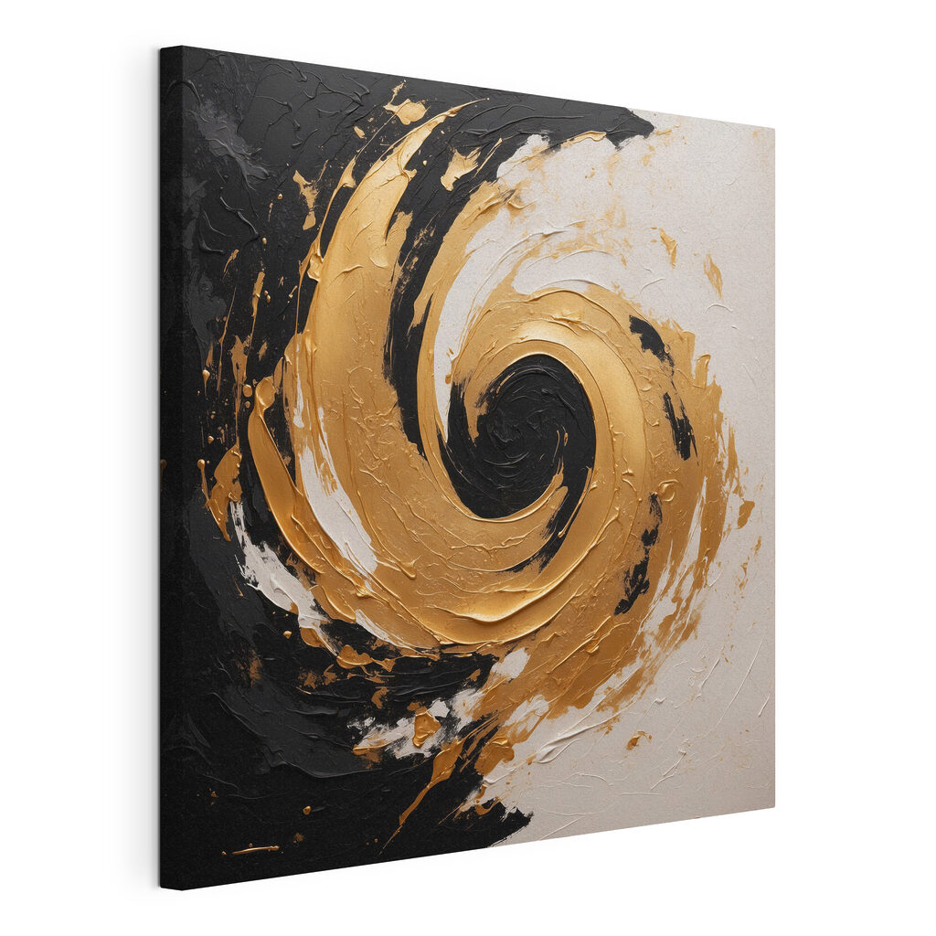 Swirling abyss in black and cream