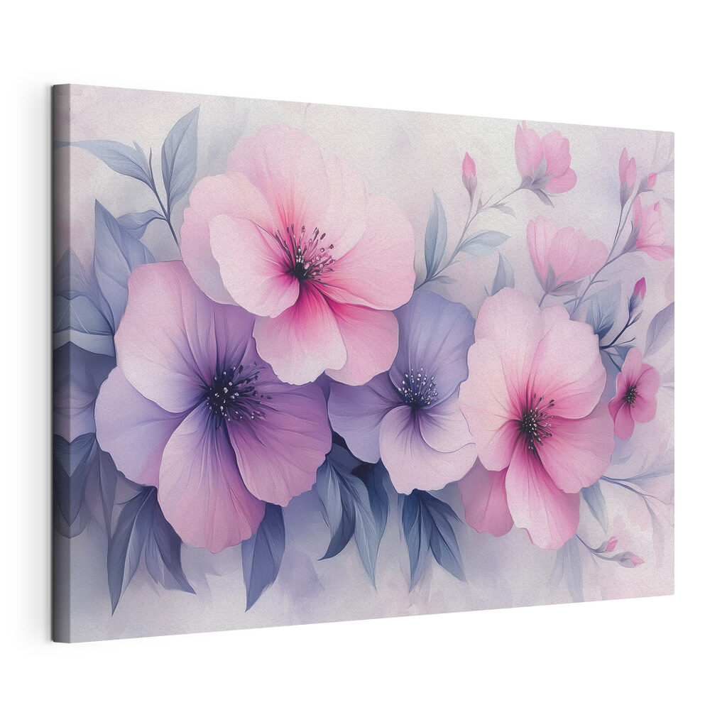 Group of pink and purple flowers