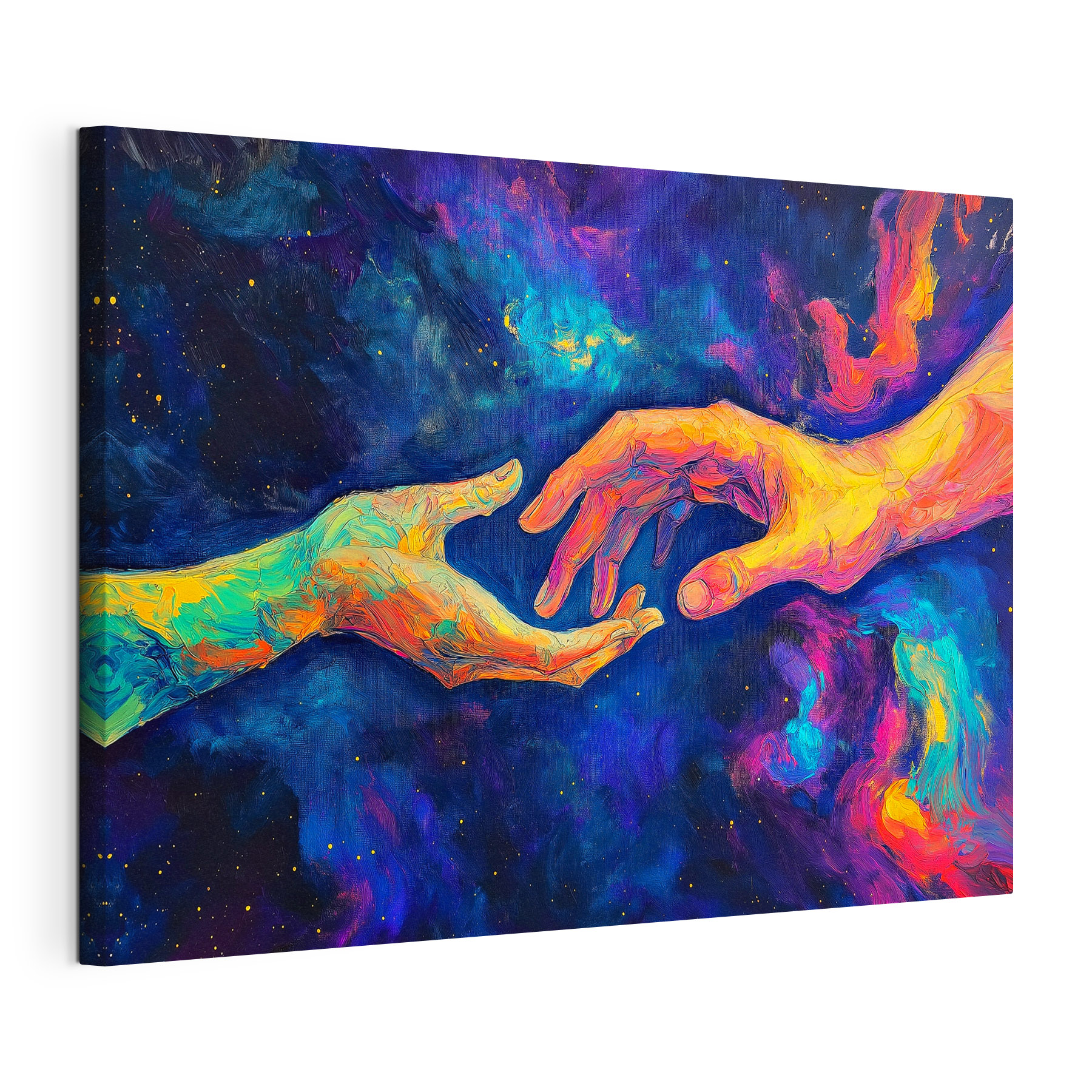 Painting of two hands touching each other
