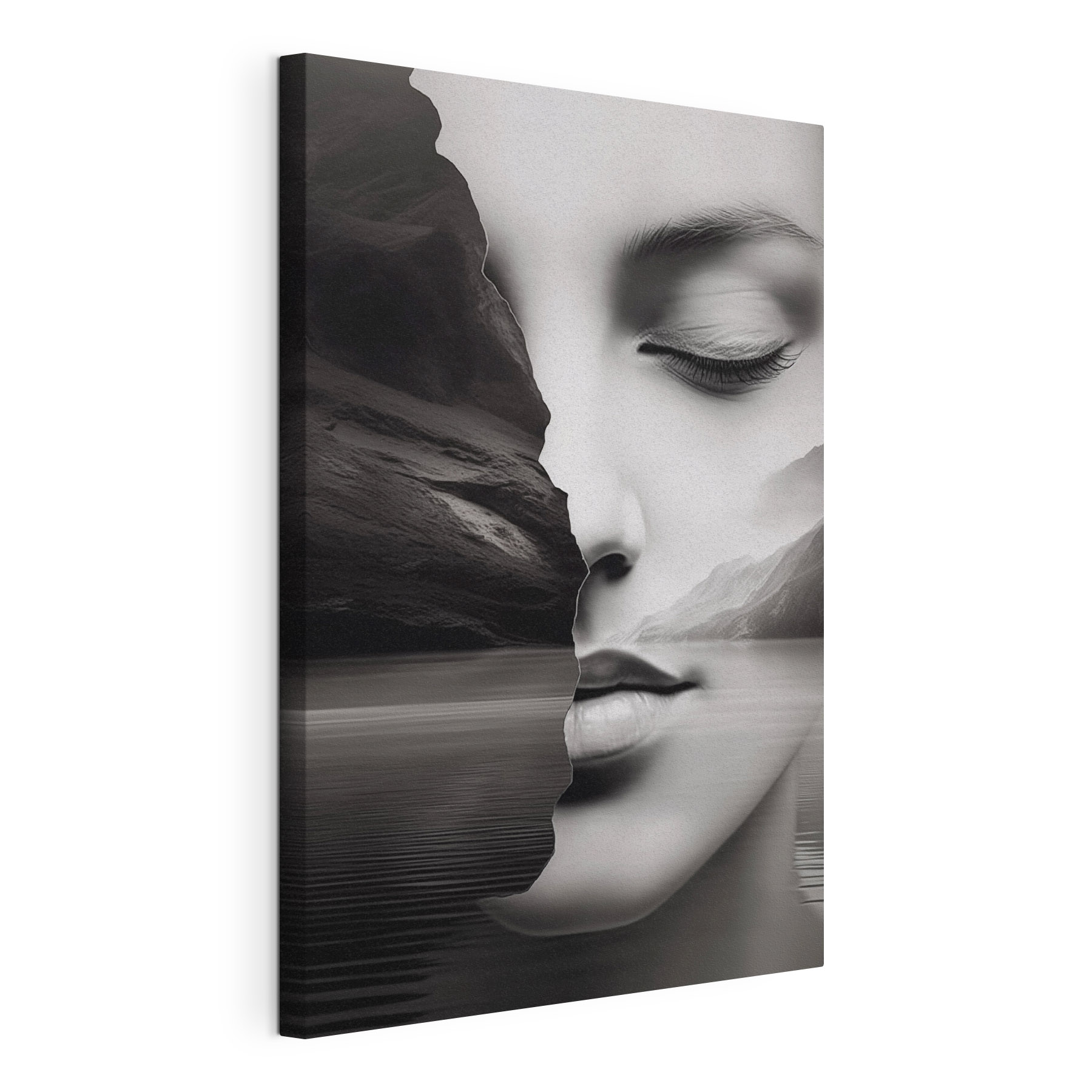 Woman's face and half of a face Woman's face and half of a face