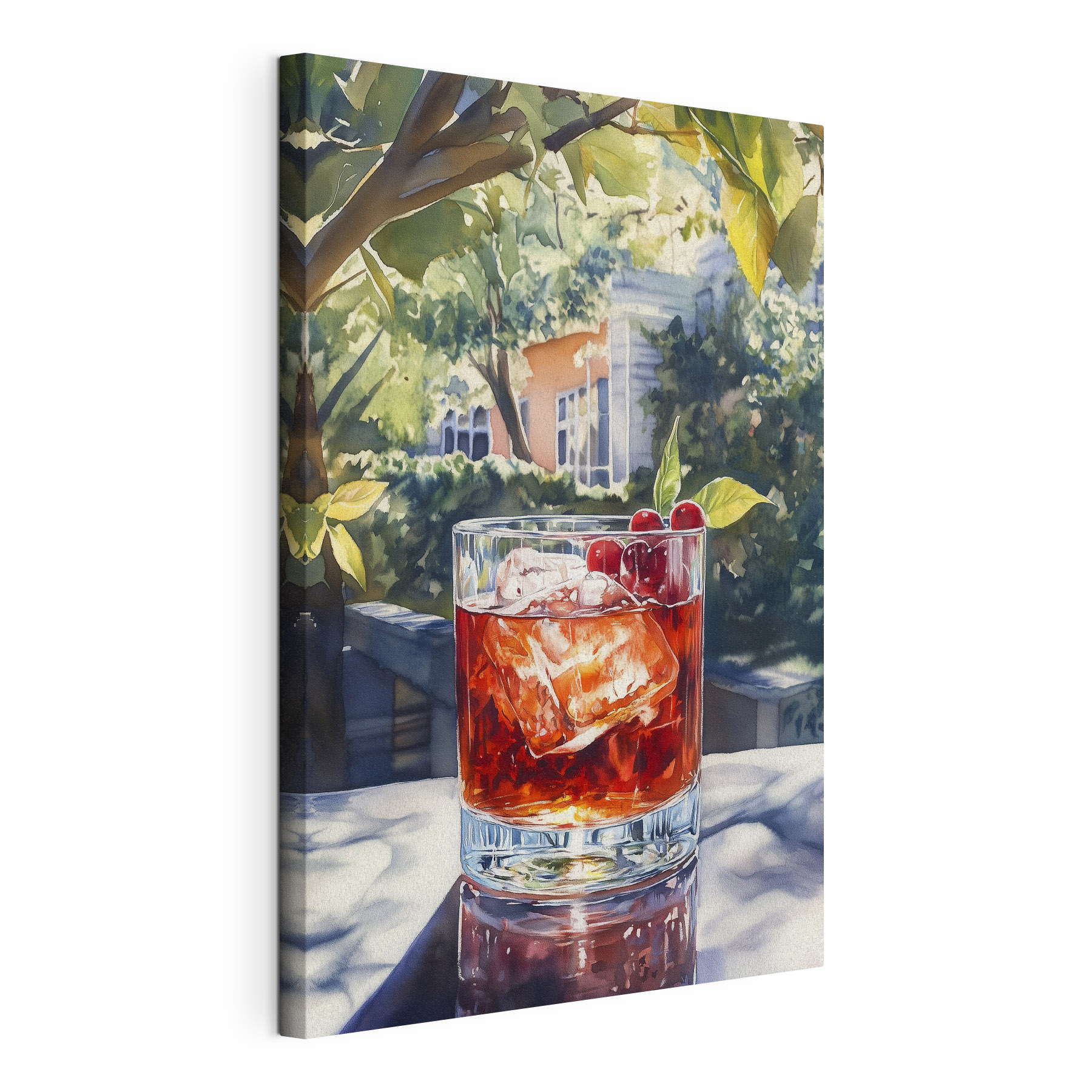 Glass of ice and cherries Glass of ice and cherries