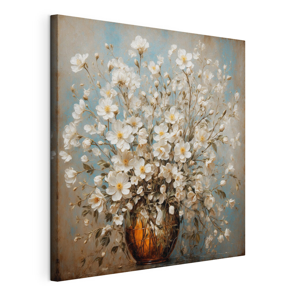 Vase of white flowers