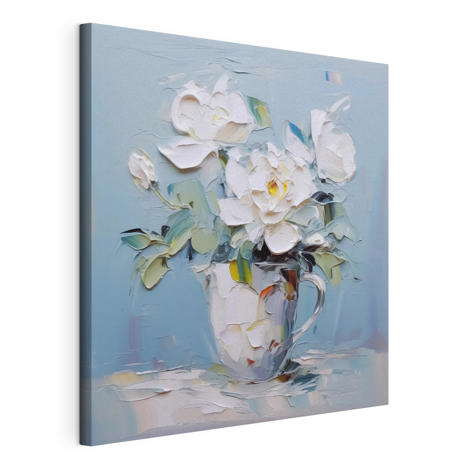 Painting of flowers in a cup