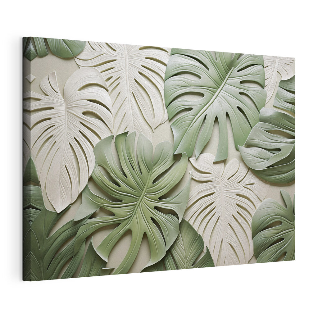 Group of green and white leaves Group of green and white leaves