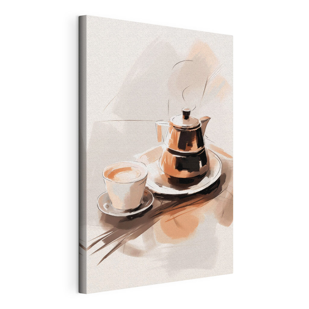 Teapot and a cup on a plate
