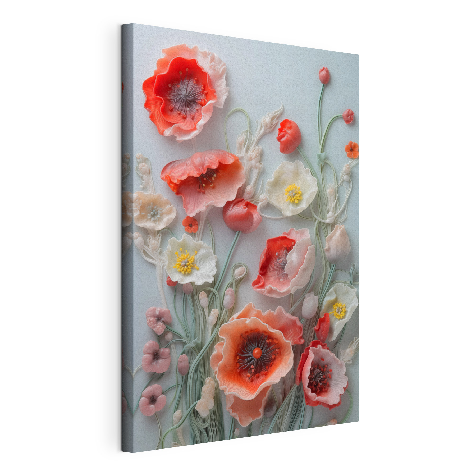 Group of flowers on a white surface Group of flowers on a white surface