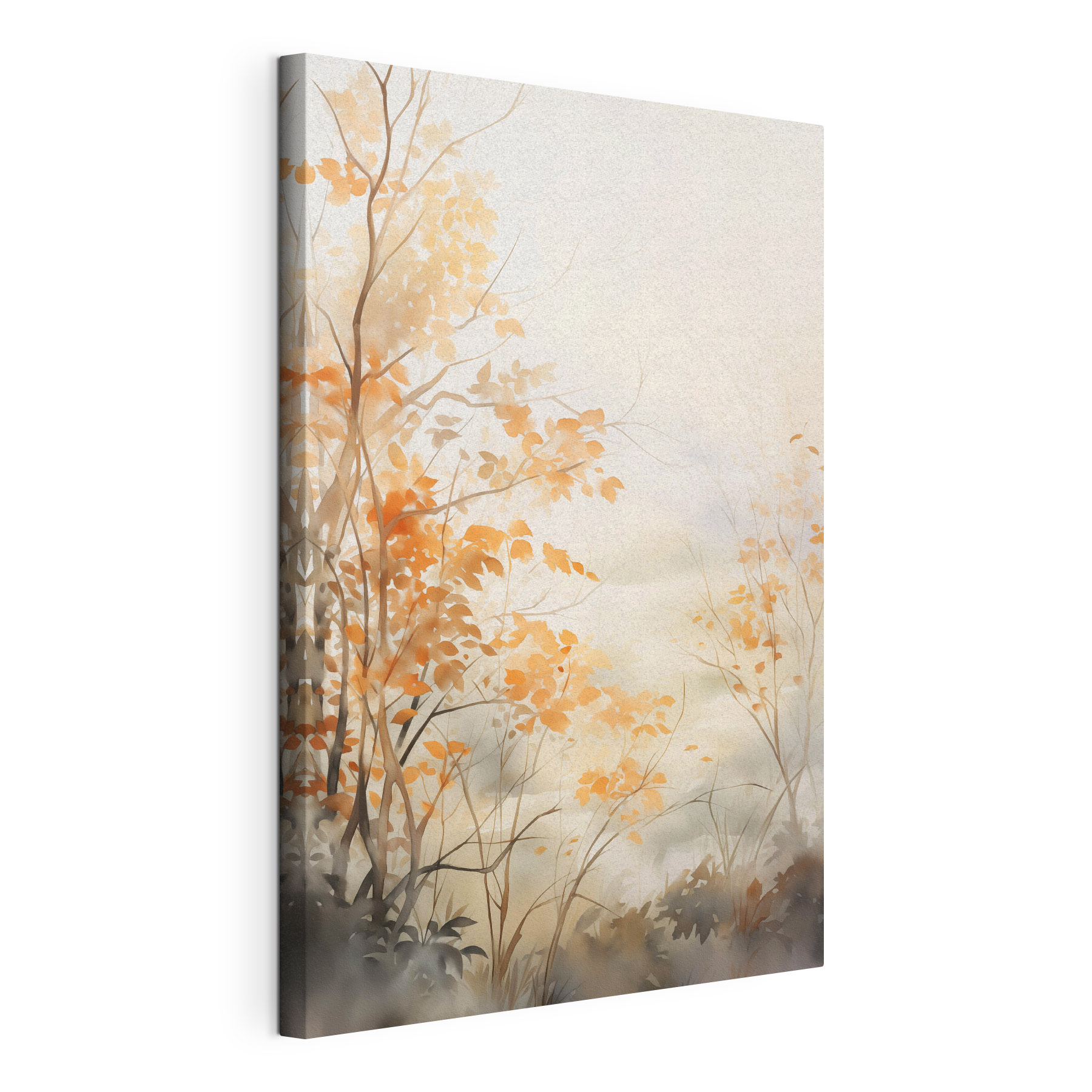 Painting of trees with orange leaves Painting of trees with orange leaves