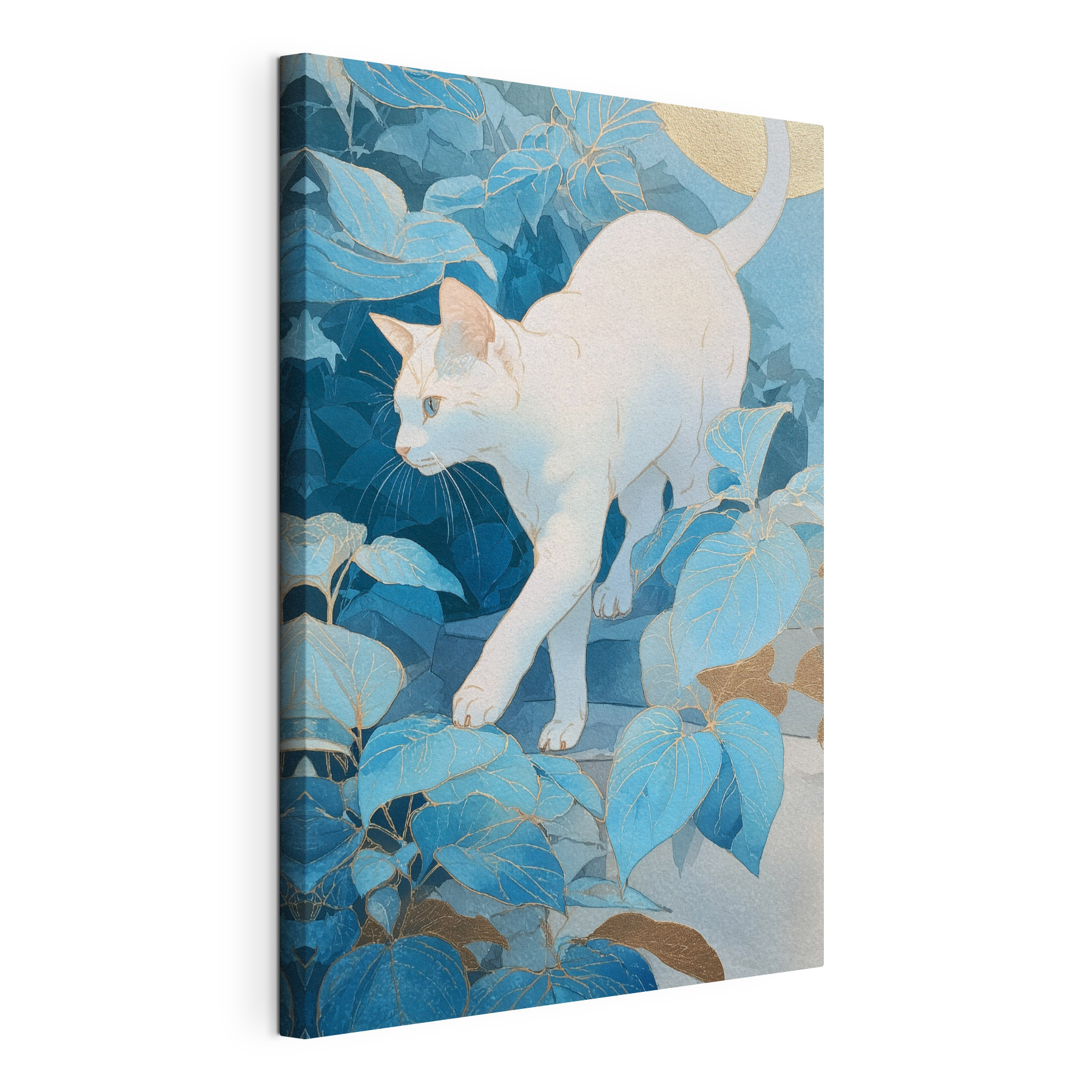 Cat walking on a rock