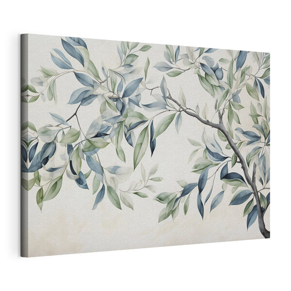 Painting of a tree branch with leaves Painting of a tree branch with leaves