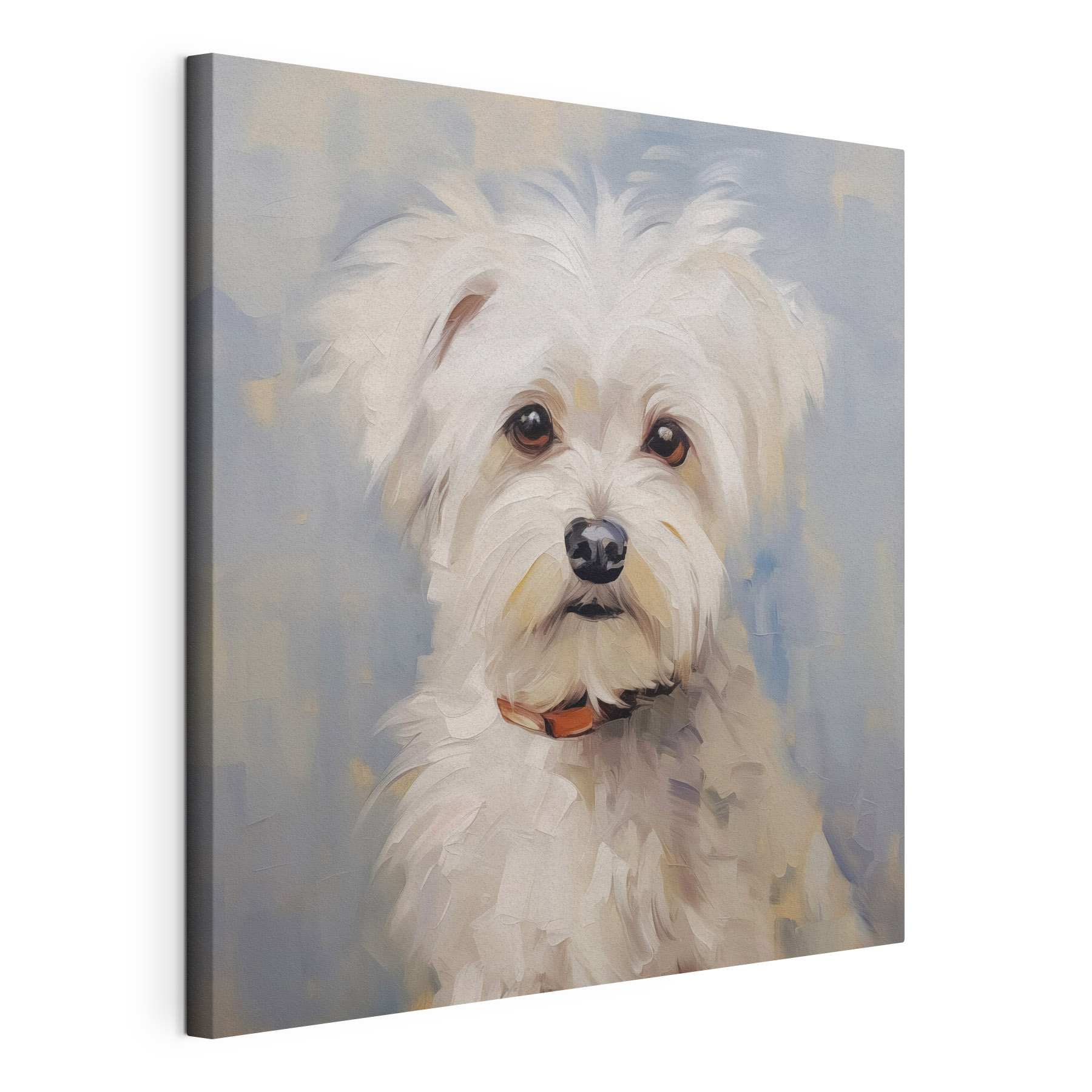 Painting of a white dog Painting of a white dog