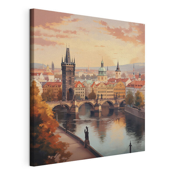 Картина Міст через річку з мостом і статуєю (Артикул: s47897) Картина Картина Міст через річку з мостом і статуєю (Артикул: s47897)