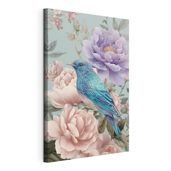 Картина Синя пташка, що сидить на квітці (Артикул: s47944) Картина Картина Синя пташка, що сидить на квітці (Артикул: s47944)