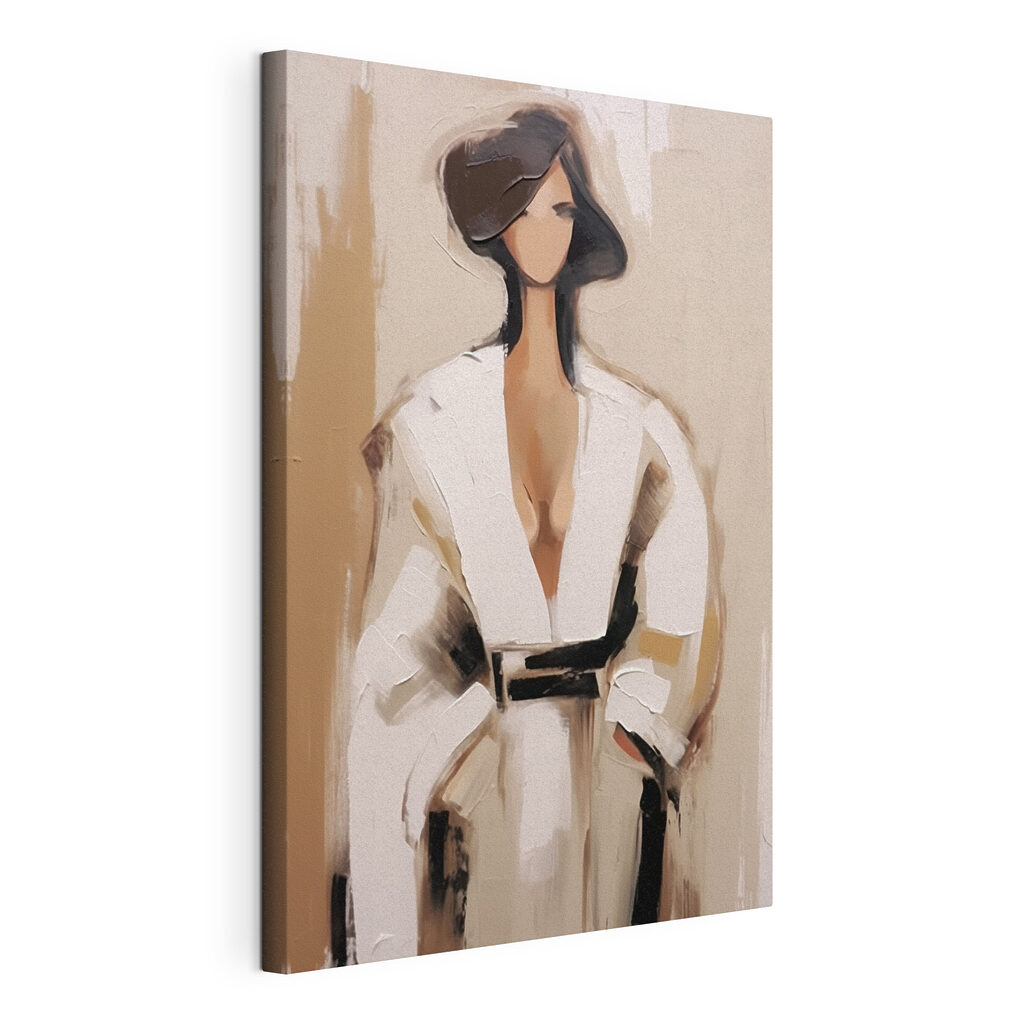 Painting of a woman in a white robe