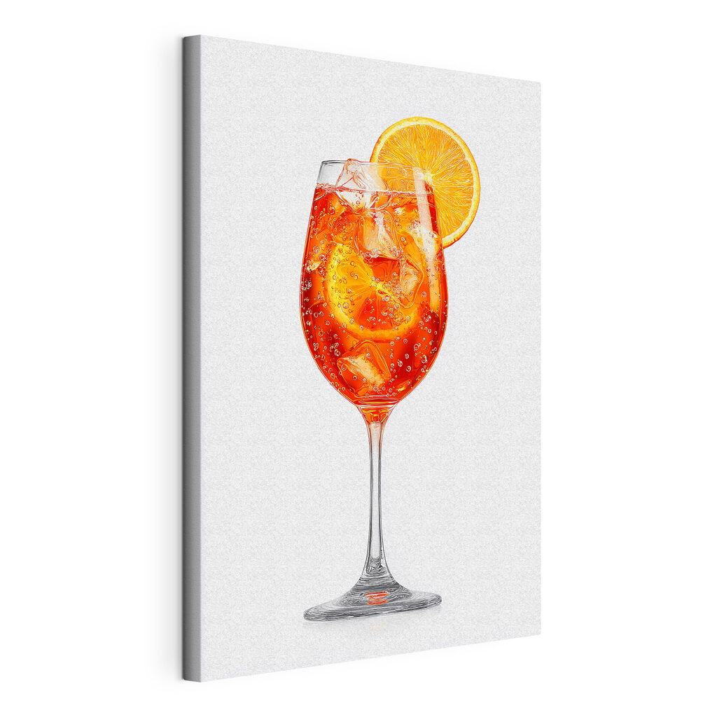 Glass of orange drink with ice and a slice of orange Glass of orange drink with ice and a slice of orange