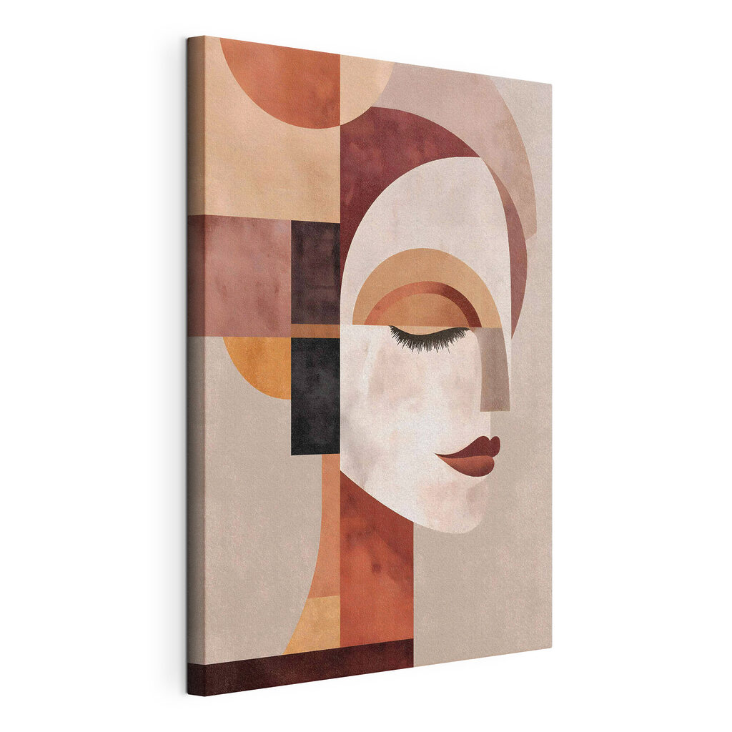 Woman's face with different colors