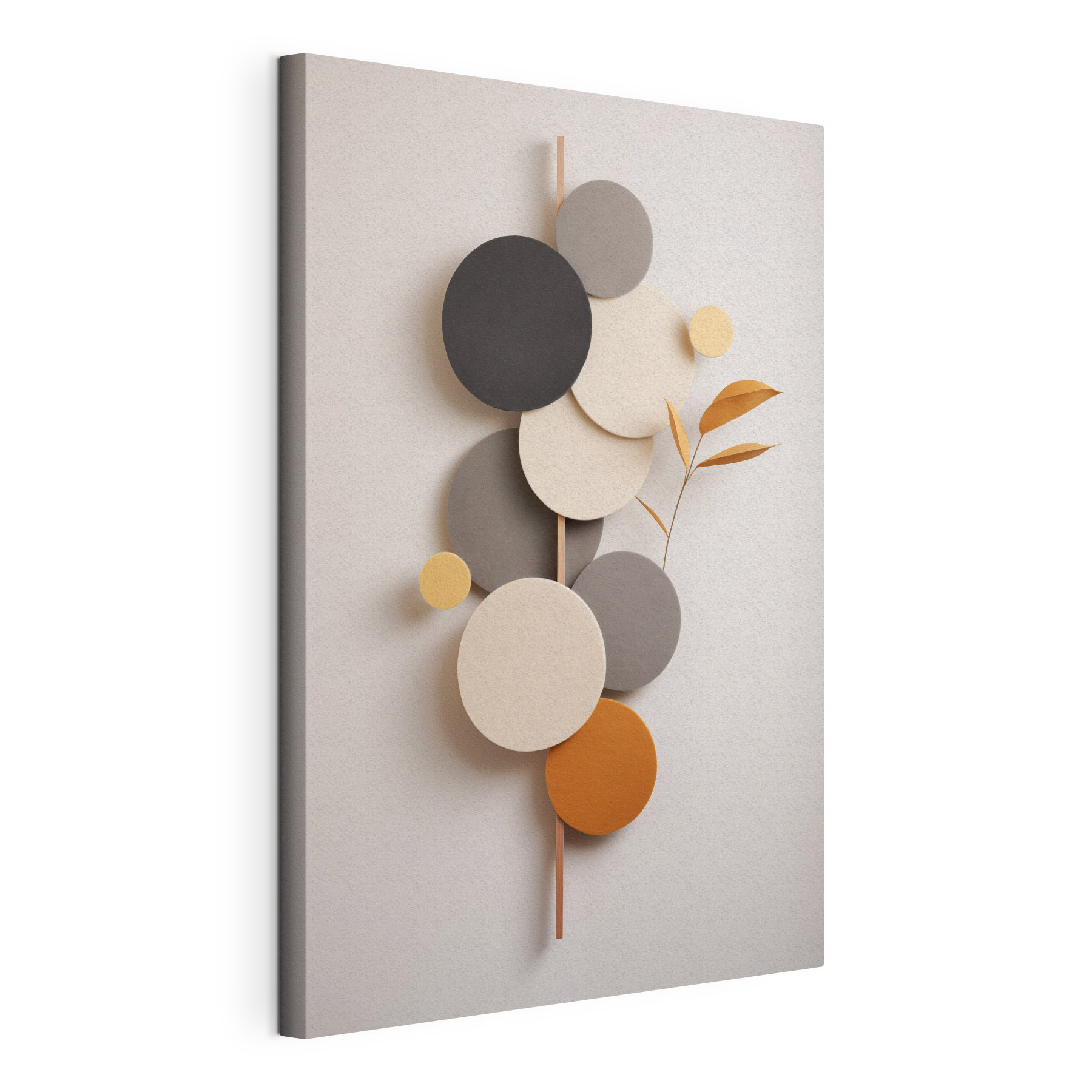Group of circles with a leaf on a stick