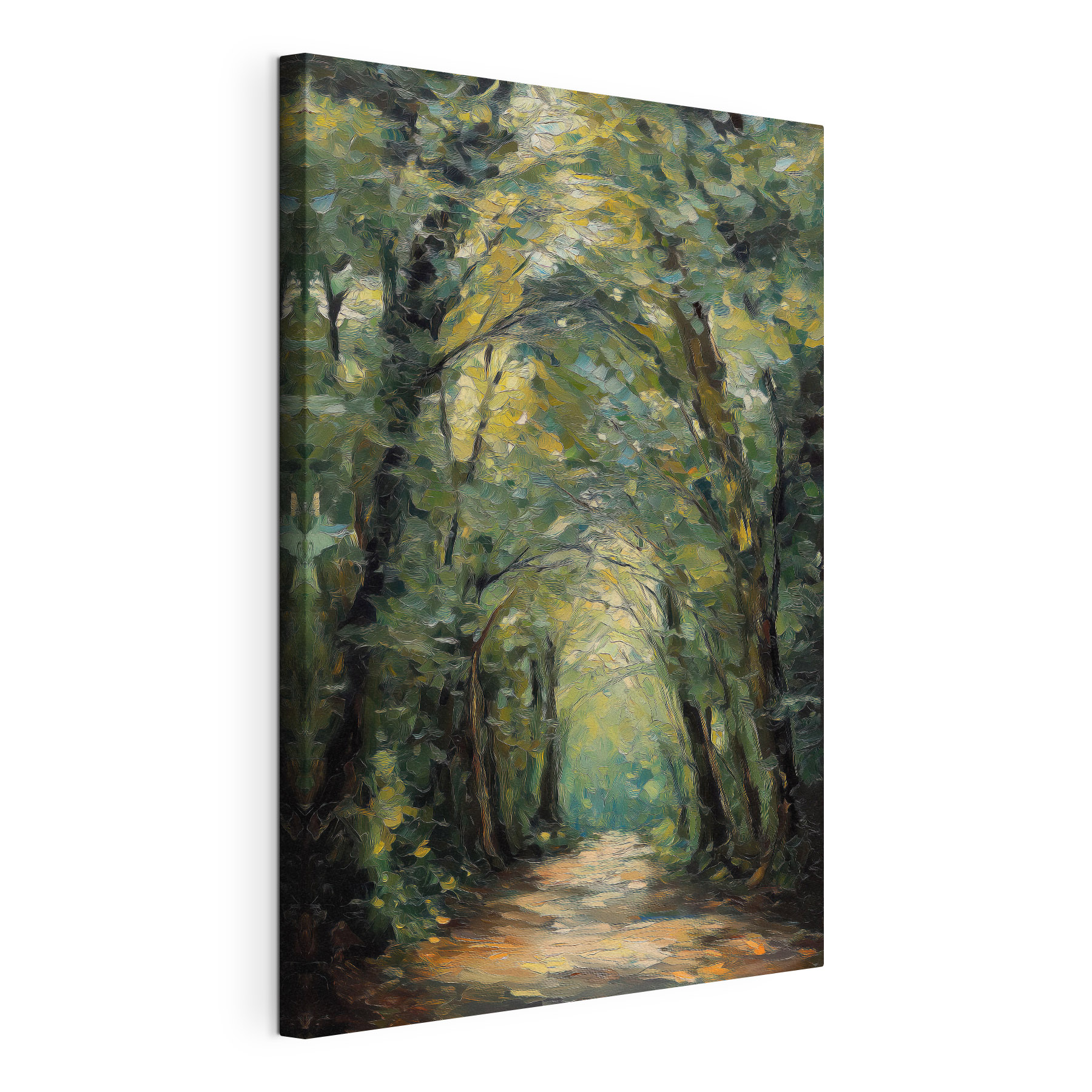 Painting of a path through a forest Painting of a path through a forest