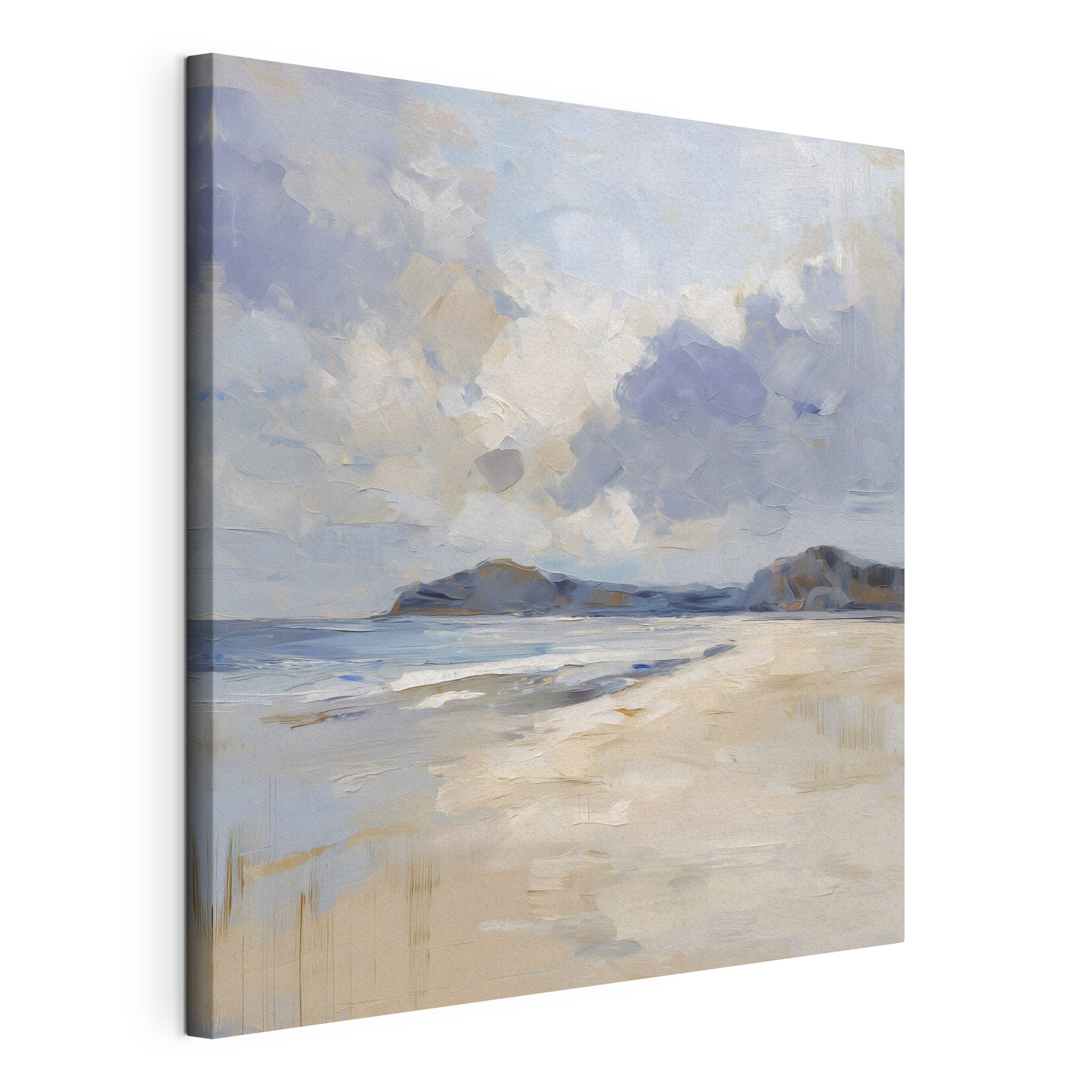 Beach with a sandy beach and mountains in the distance Beach with a sandy beach and mountains in the distance