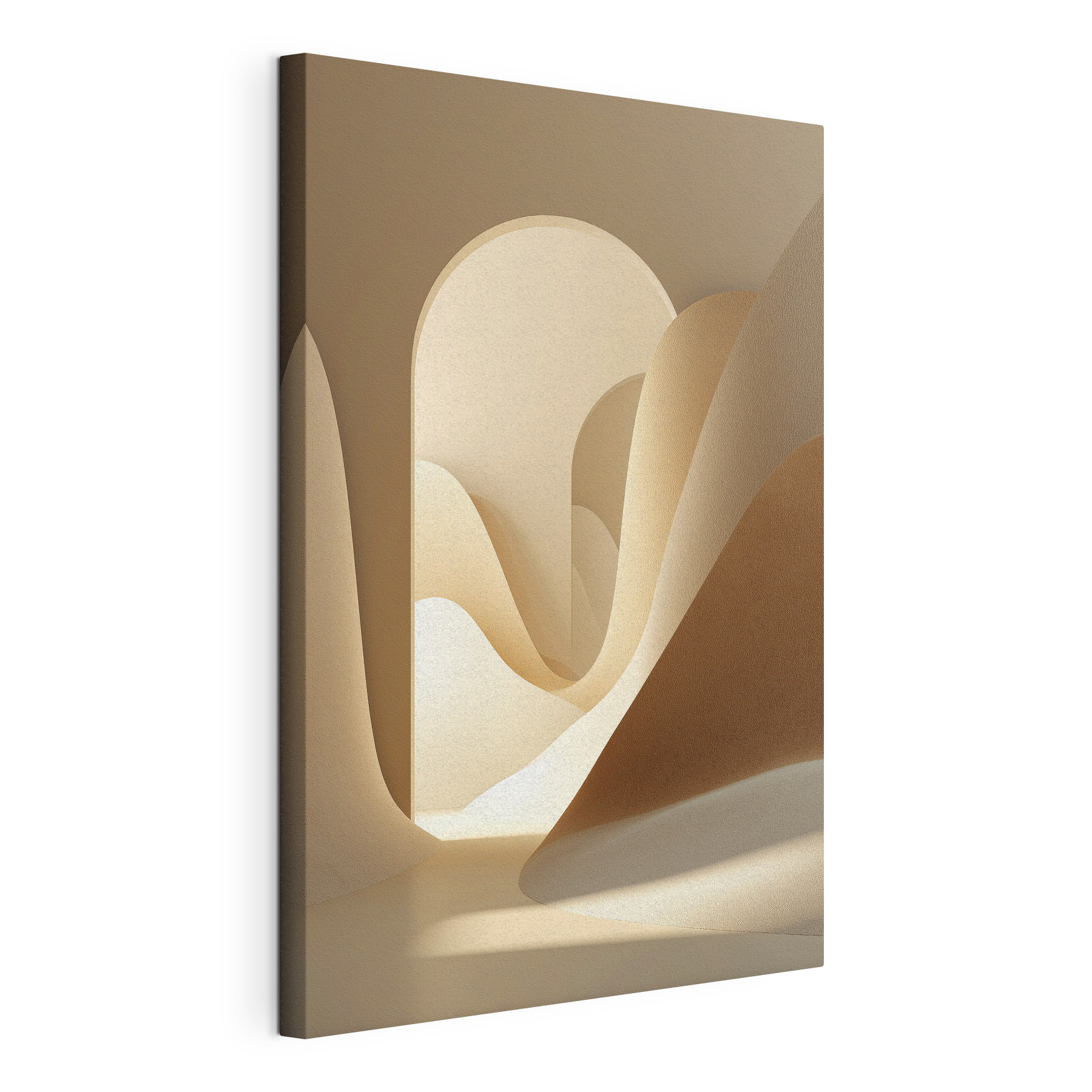 Room with a archway and a white wall