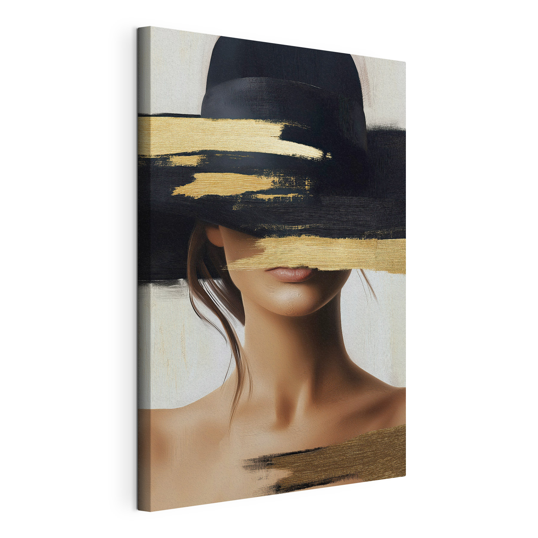 Woman with a hat over her face
