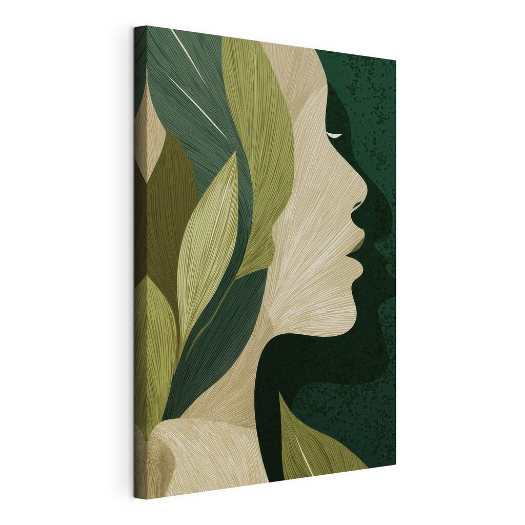 Woman's face with leaves Woman's face with leaves