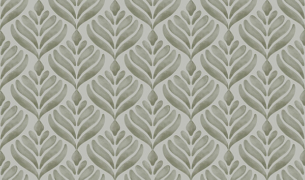 Pattern of leaves on a grey background