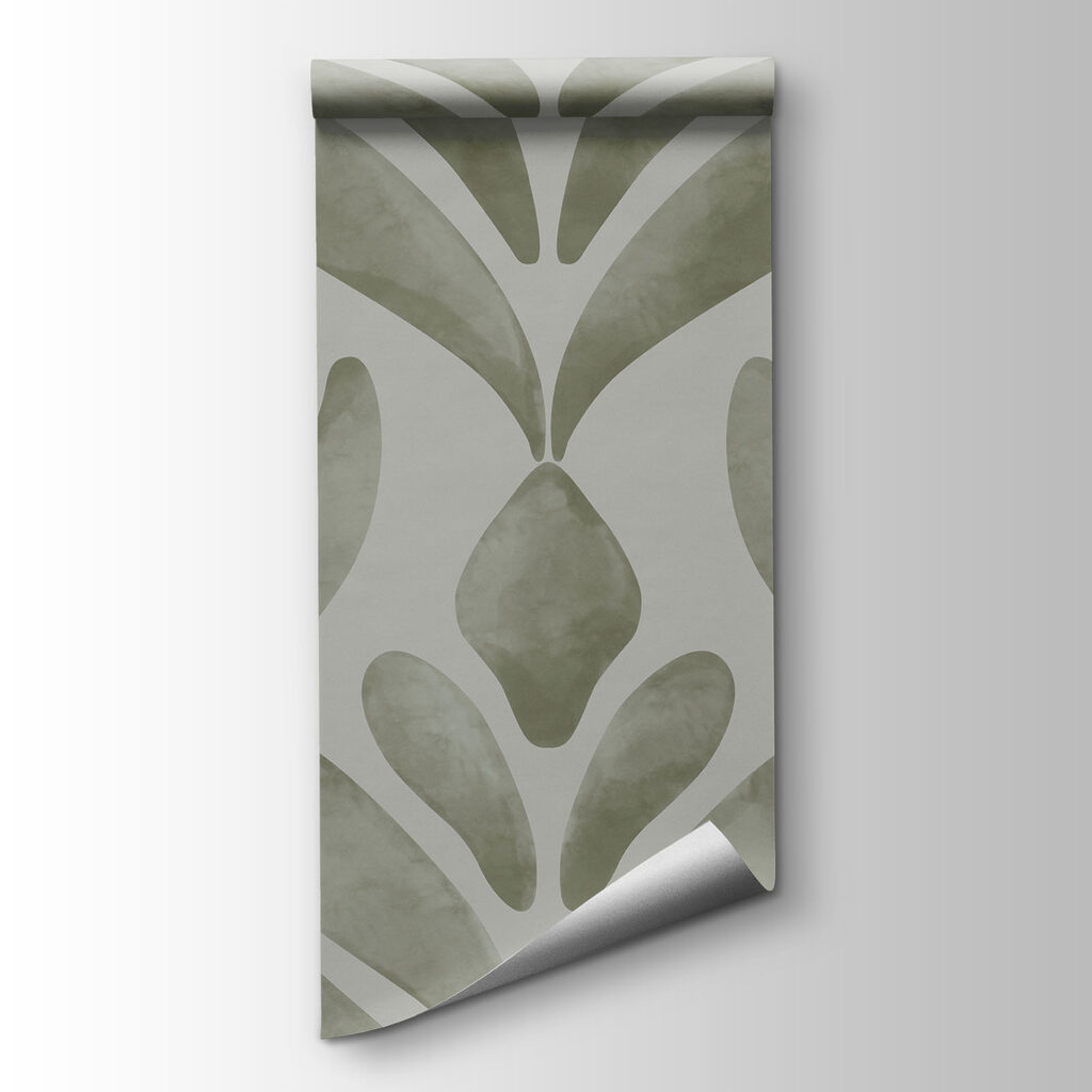 Pattern of leaves on a grey background