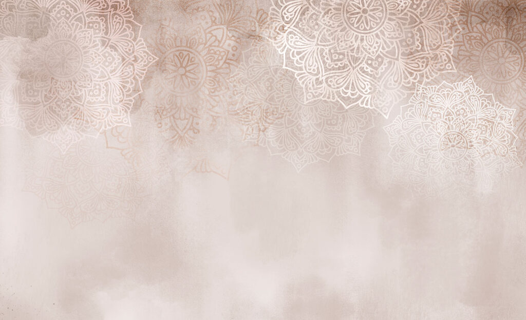 White and pink background with white mandalas White and pink background with white mandalas