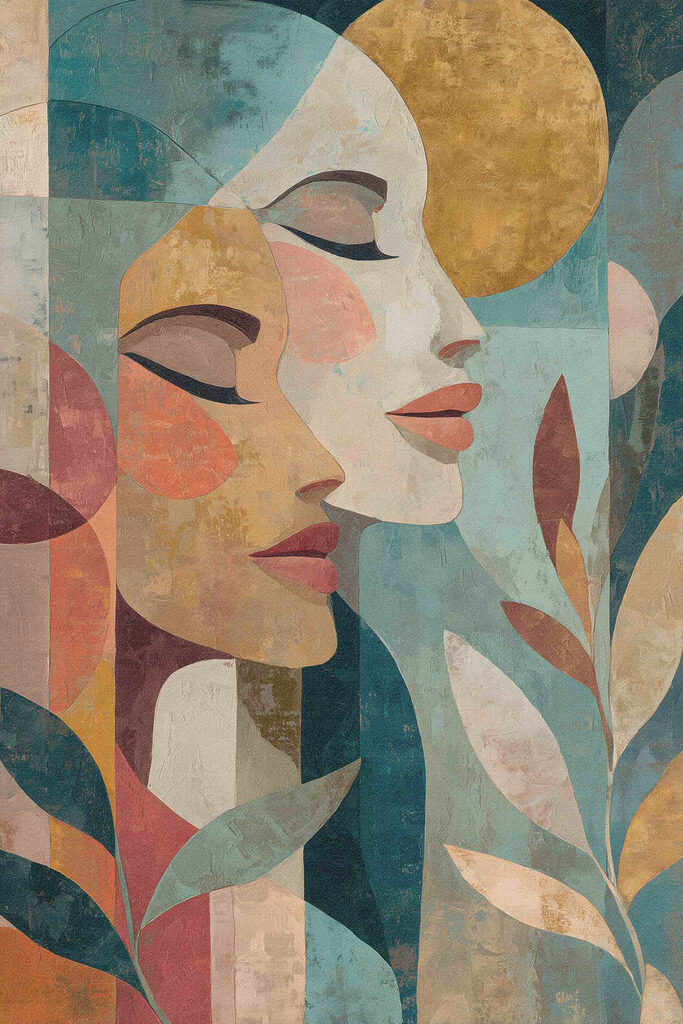 Painting of a woman's face Painting of a woman's face
