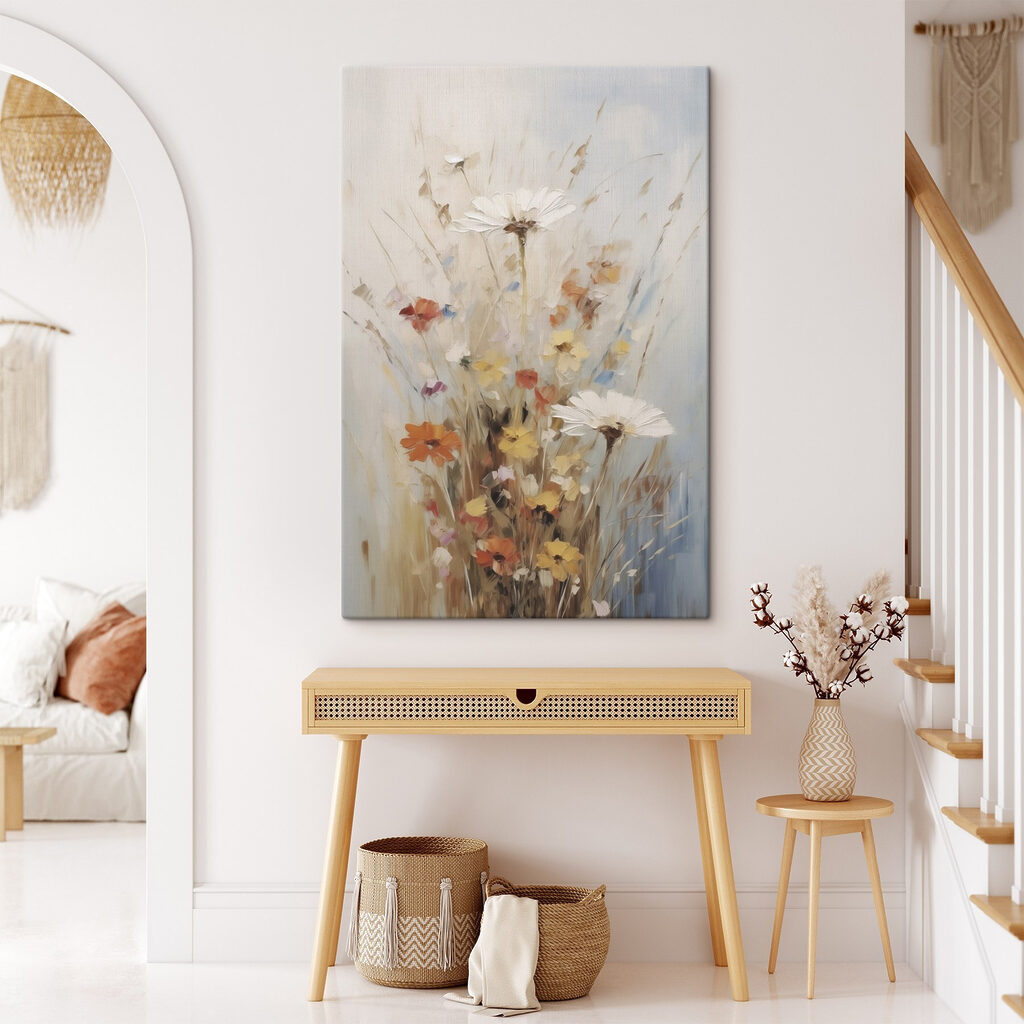 Painting of flowers in a vase