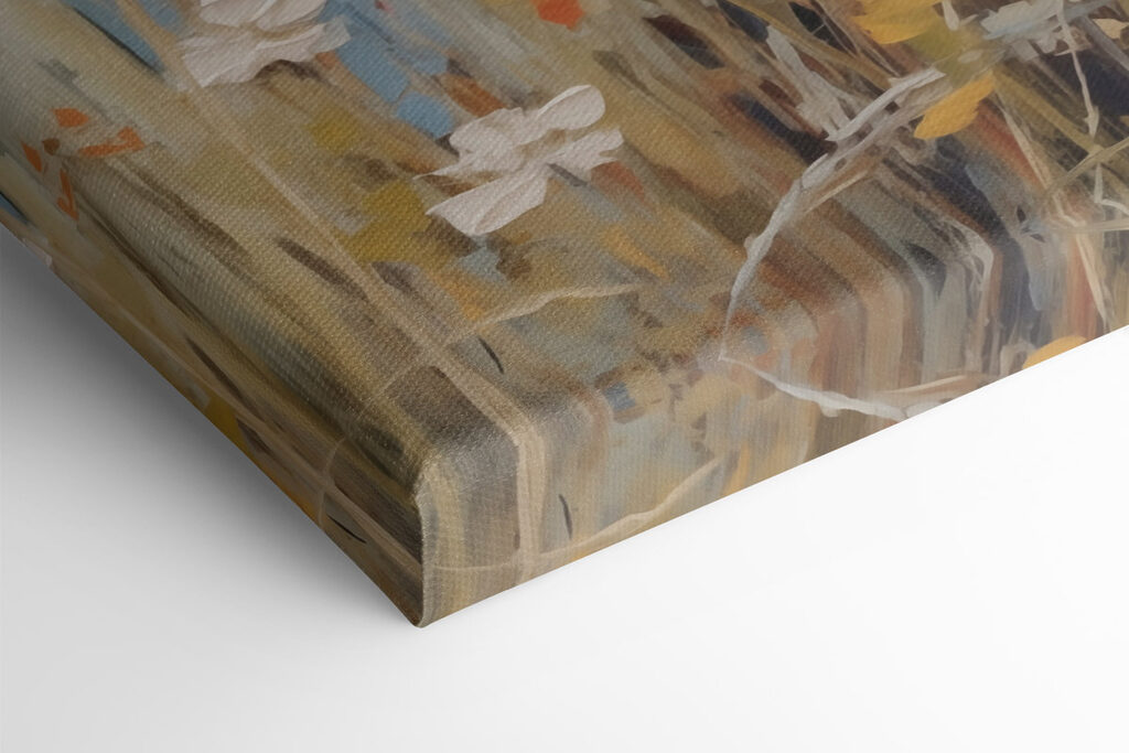 Painting of flowers in a field