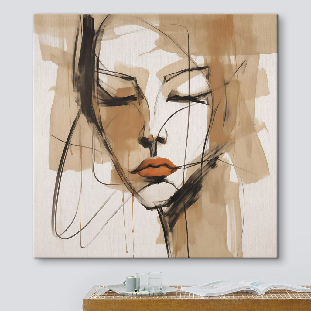 Painting of a woman's face Painting of a woman's face