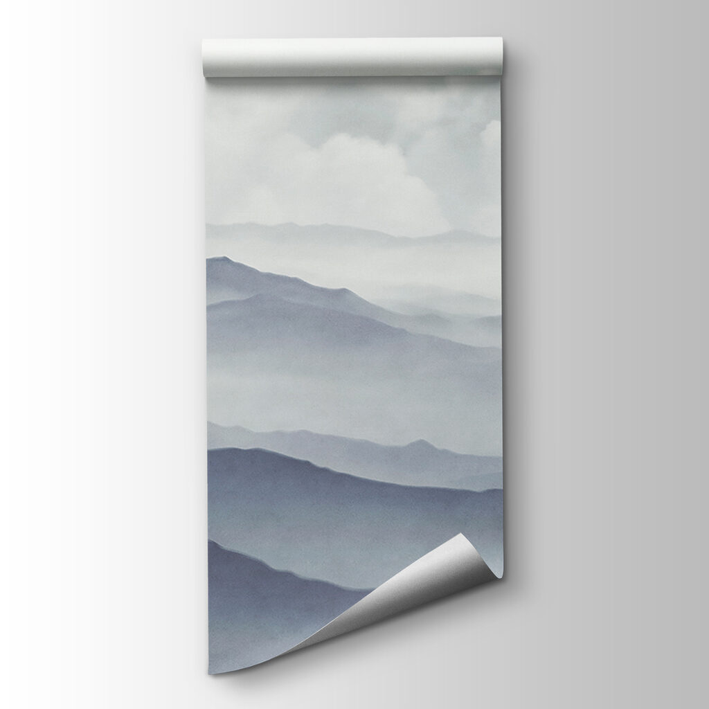 Foggy landscape of mountains