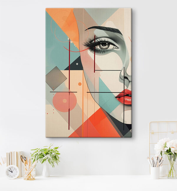 Painting of a woman's face Painting of a woman's face