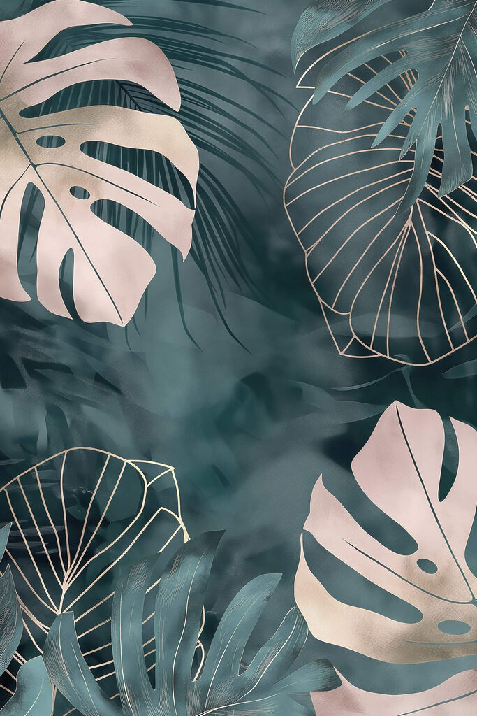 - Elegant leaves in soft colors
