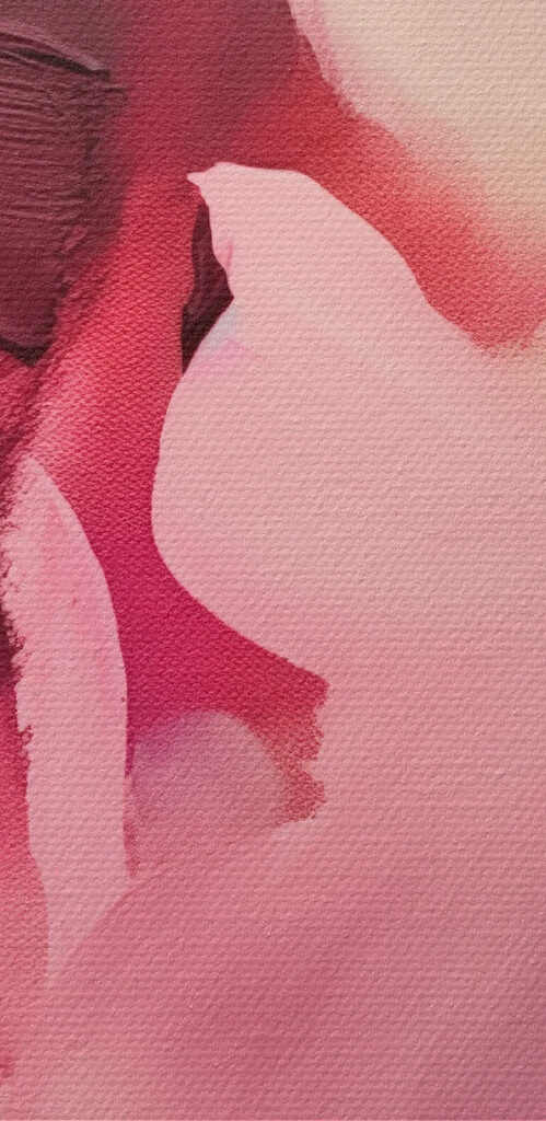 Painting of pink and green colors