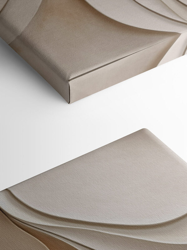 White and tan wall art