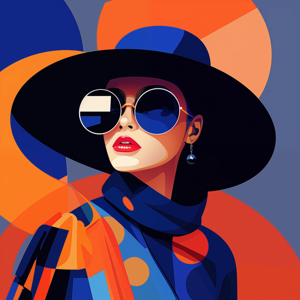 Woman wearing a hat and sunglasses Woman wearing a hat and sunglasses